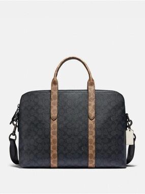 NWT Coach Men’s Metropolitan Soft Brief In Colorblock Signature Canvas